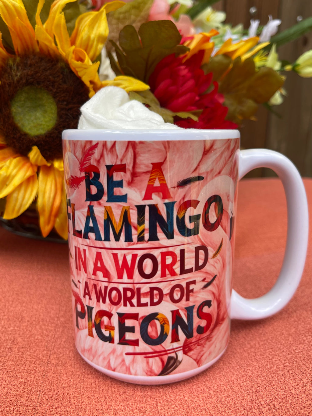 "Be a Flamingo in a World of Pigeons – Empowering Mug Design