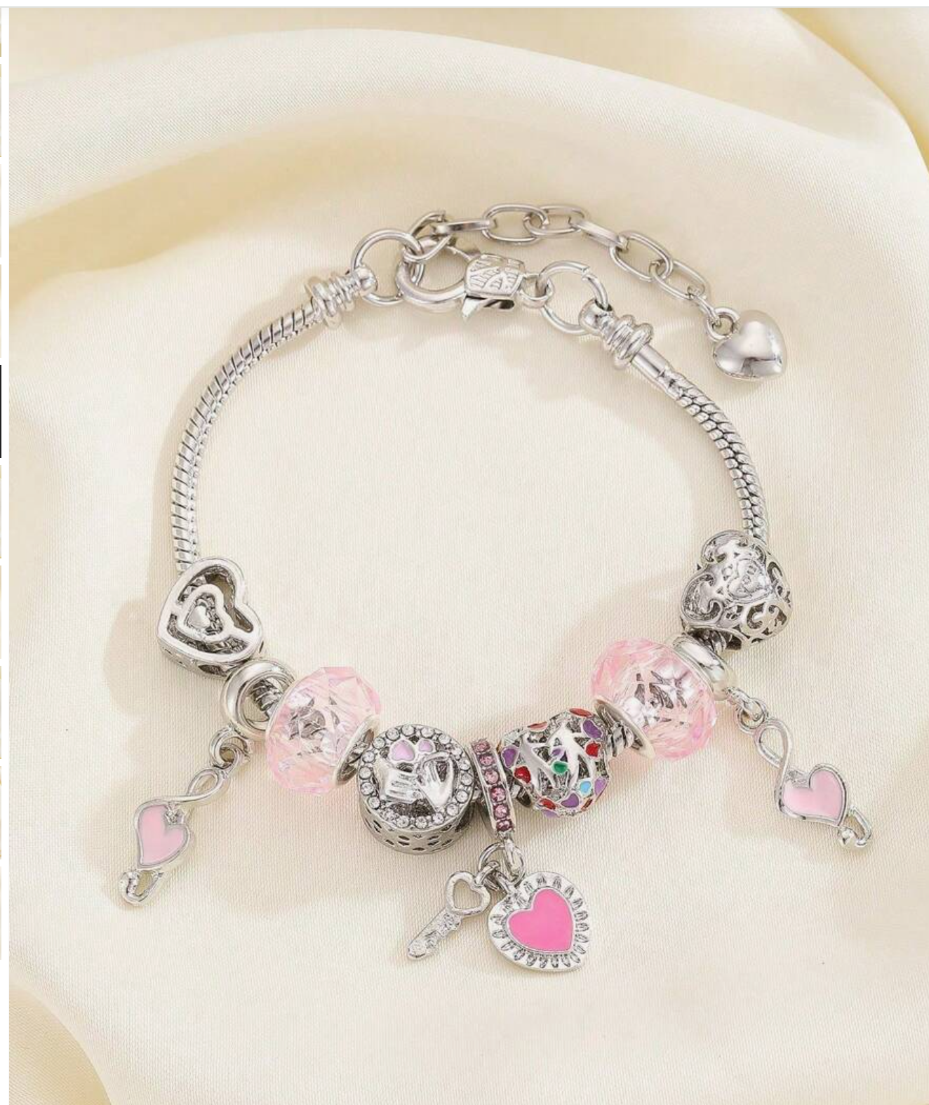 Pink Dreamcatcher Charm Bracelet – Cute Chain Jewelry Gift for Girls & Students