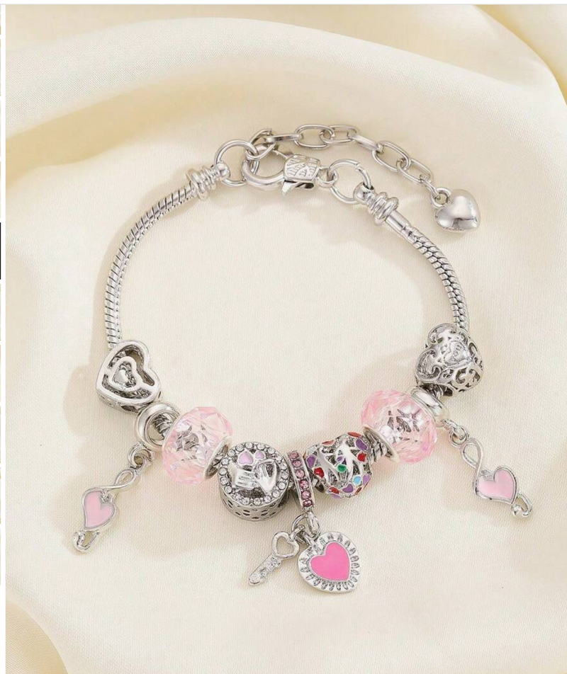 Pink Dreamcatcher Charm Bracelet – Cute Chain Jewelry Gift for Girls & Students