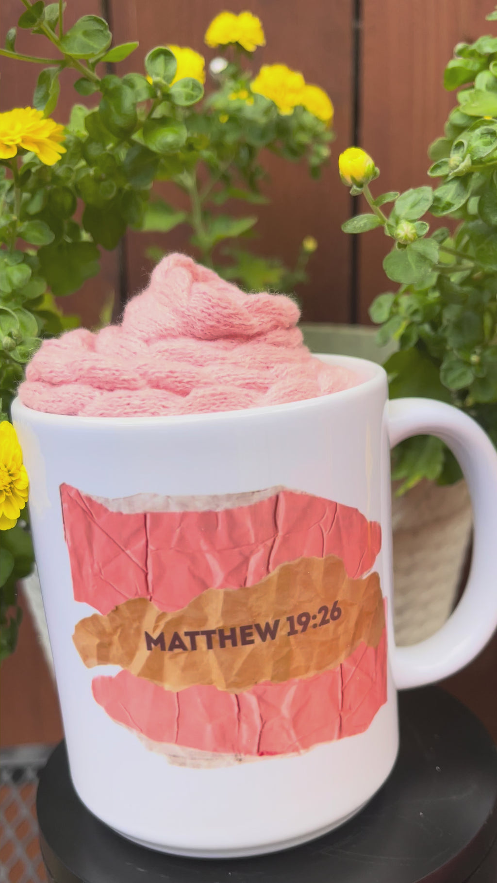 All Things Are Possible Mug – Inspirational Ceramic Cup with Pink Accent